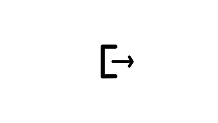 exit animation symbol on black background.