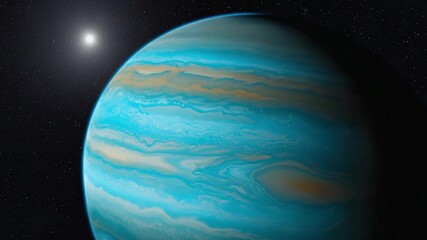 Wall Mural - A planet reflecting aurora-like colors in space 