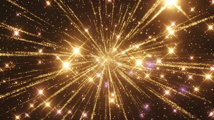 Wall Mural - A golden star cluster shimmering in the darkness 