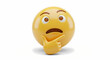© Marpe - A yellow emoji with a thoughtful expression and hand on chin isolated on a white background studio shot