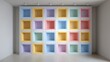 © Shahirah - Colorful cubby wall design for modern interior decor inspiration