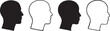 © Maryam - Male and Female Head Silhouette Set – Human Face Side View, Man and Woman Avatar, Anonymous User Profile Icons