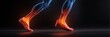 © Anat art - Running Athlete Showcasing Dynamic Leg Movement and Muscle Engagement Illuminated Against Dark Background