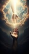 © Anomal - God's Helping Hand Concept: International Day of Peace, Hope, Salvation, Faith, Religion, Support, Rescue, World Peace.
