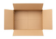 © Freya - Open brown cardboard box isolated on white, empty container for shipping and storage