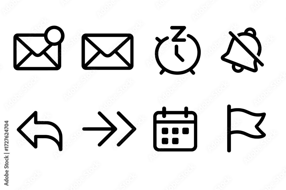 Triage Action Icons. Triage actions icons in outline style: unread ...