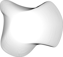 Wall Mural - Element featuring a luminous round core and softly curved layered lines forming an abstract border.