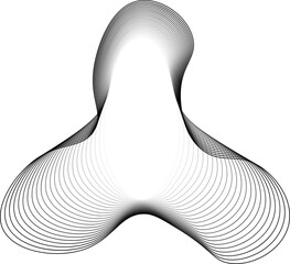 Wall Mural - Composition featuring a central glowing void encircled by irregular, curved organic layers forming a fluid shape.