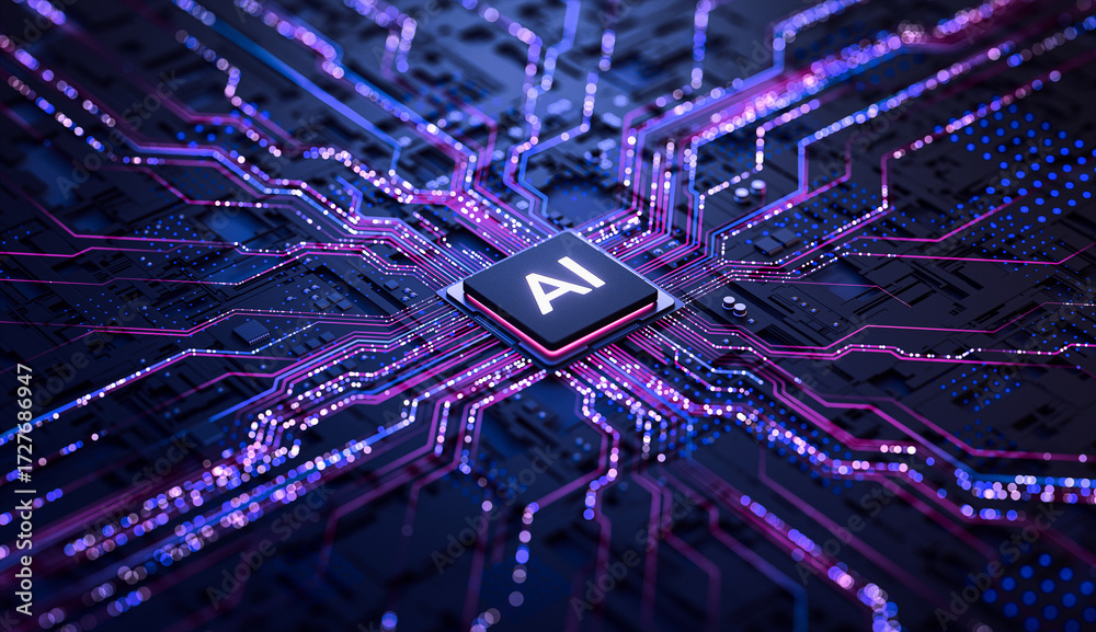 Artificial Intelligence AI Processor on Circuit Board Stock ...