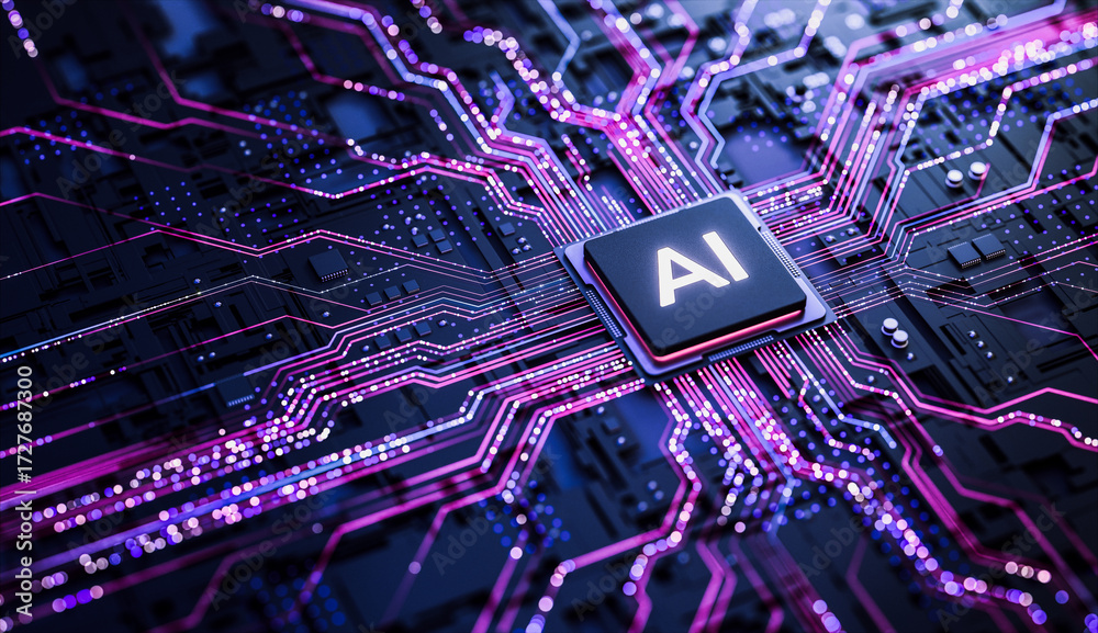 Artificial Intelligence AI Processor on Circuit Board Stock ...