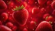 © CLARET - Luscious strawberries floating in a refreshing splash of water, perfect for summer recipes and vibrant food photography projects, truly delicious!