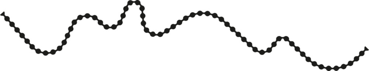 Dotted line forming a structured waveform pattern with rhythmic curves.