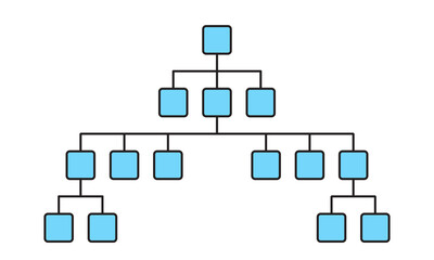 Sitemap vector icon. The branching diagram helps search engines recognize website structure and provides easier sitemap navigation for users. Search engine optimization concept.