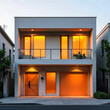 © Fatima - Modern Two-Story House with Minimalist Design and Warm Lighting