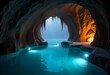 © Ana - Mysterious crystal cave shimmering with bioluminescent water and ancient formations, inviting exploration and wonder for fantasy or adventure projects.