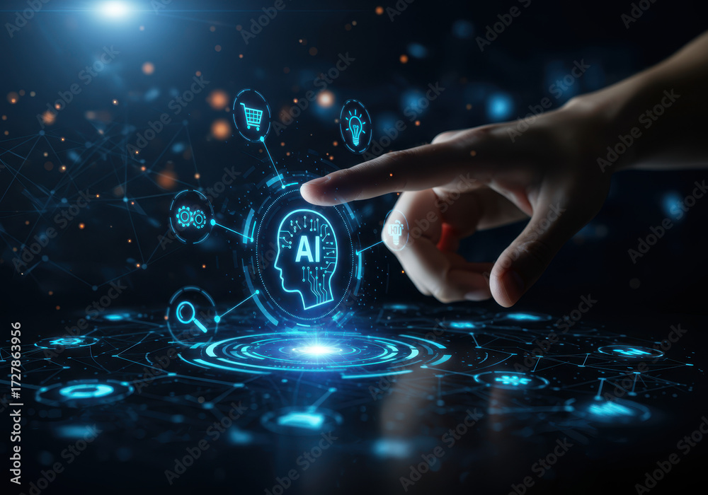 AI agent and generative artificial intelligence. Robotic processes ...