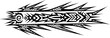 © Hassan - Bold tribal tattoo design with sharp geometric patterns and swirling motifs, perfect for edgy apparel silhouette and cutout removed background