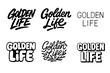 © Влада Яковенко - Golden Life Lettering Grid. Golden Life. Set lettering. harmonious lettering variations of the same emblematic concept (Dynamic brushstroke graffiti lettering,