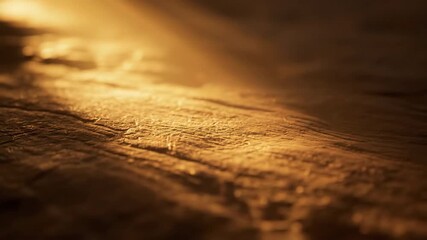 Wall Mural - abstract close-up of dynamic golden light rays slowly moving across a textured surface during sunris