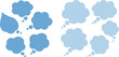 © Muhammad - Blue Thought Bubbles and Speech Clouds on White Background