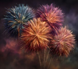 Wall Mural - Realistic Vector fireworks