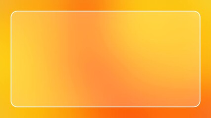 Wall Mural - Glowing yellow orange gradient abstract background animation with transparent glass frame