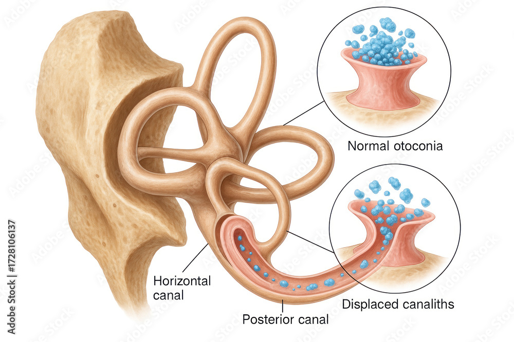Stock-Illustration „Illustration of the Inner Ear and the Cause of ...