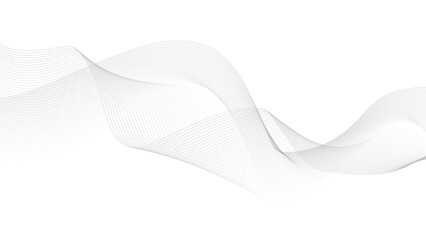 Wall Mural - abstract vector composition of wave lines on transparent background, ideal for high-tech communicati