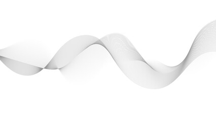 Wall Mural - abstract vector composition of wave lines on transparent background, ideal for high-tech communicati