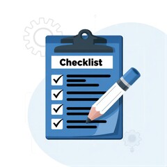 Quality control checklist concept with inspector marking virtual QA QC task list Suitable for manufacturing inspection audit production process and compliance documentation themes ui interface user