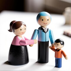 wooden doll family happy face family home adoption foster care homeless support  family mental health domestic violence social distancing ui interface user