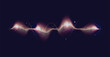 © MohSamsudin - Abstract visualization of sound waves, showing light and color gradients against a dark background.
