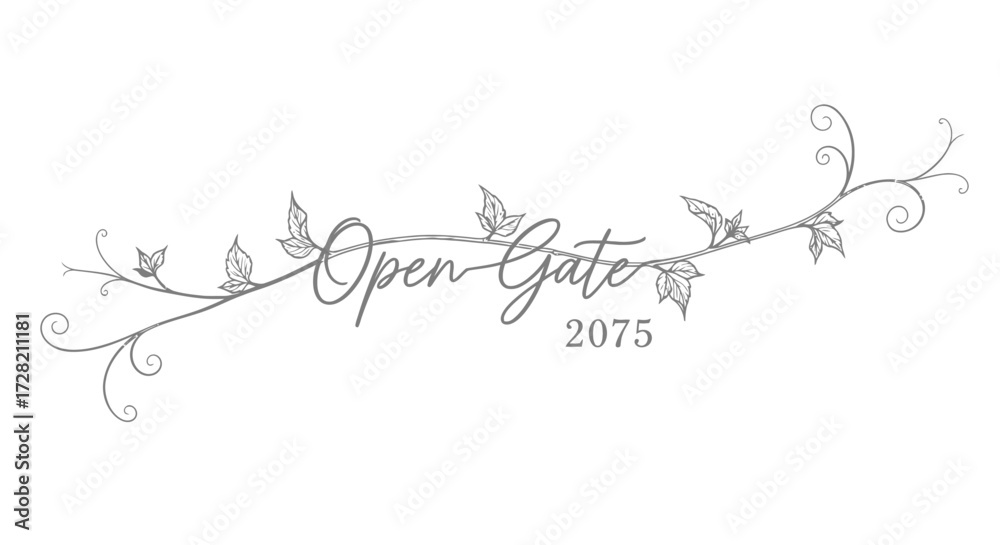 Elegant Open Gate design with floral elements perfect for invitations ...