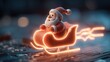 © Ai7 - santa claus Santa in a glowing sleigh on a circuit board background. .merry christmas and happy new year