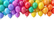 © Fakih - Colorful balloons in a rainbow pattern against a black background