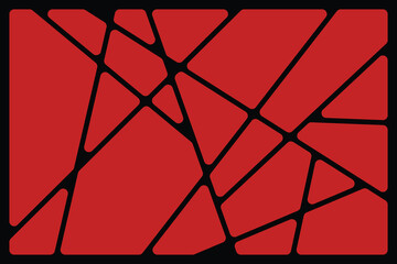 Wall Mural - Abstract red geometric black lines Polyhedron background seamless  rounded drawing vector illustration design for business network wallpaper connection concept EPS 10