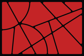 Wall Mural - Abstract red geometric black lines Polyhedron background seamless  rounded drawing vector illustration design for business network wallpaper connection concept EPS 10