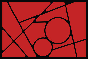 Wall Mural - Abstract red geometric black lines Polyhedron background seamless  rounded drawing vector illustration design for business network wallpaper connection concept EPS 10
