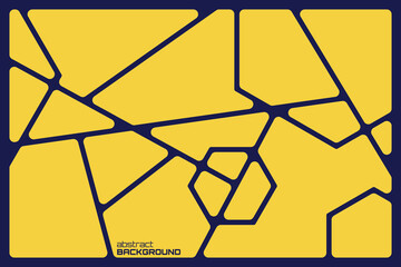 Wall Mural - Abstract yellow geometric black lines Polyhedron background seamless  rounded drawing vector illustration design for business network wallpaper connection concept EPS 10