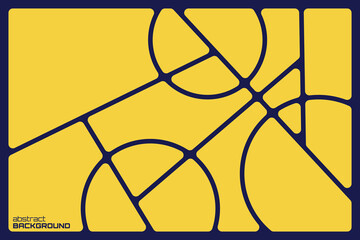 Wall Mural - Abstract yellow geometric black lines Polyhedron background seamless  rounded drawing vector illustration design for business network wallpaper connection concept EPS 10