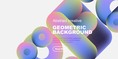 Wall Mural - Abstract shapes, vibrant colors, geometric design. Modern aesthetic, clean presentation, suitable for digital projects.