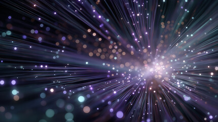 Wall Mural - Illuminated Fiber Optics: A stunning artistic depiction of interconnected fiber optic cables, radiating light in a display of futuristic technological advancement.