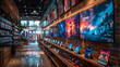 © Seno - Modern store interior showcasing video game and entertainment media displays.