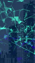 Wall Mural - Plexus networks against modern buildings