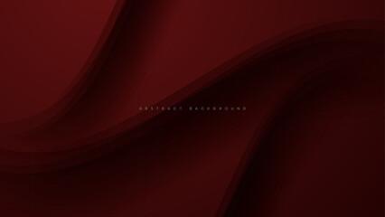 Wall Mural - dark red abstract background with overlapping wavy lines