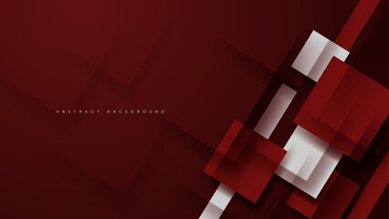 Wall Mural - red abstract background with overlapping square