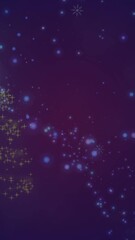 Wall Mural - Animation of dots falling over glowing christmas tree