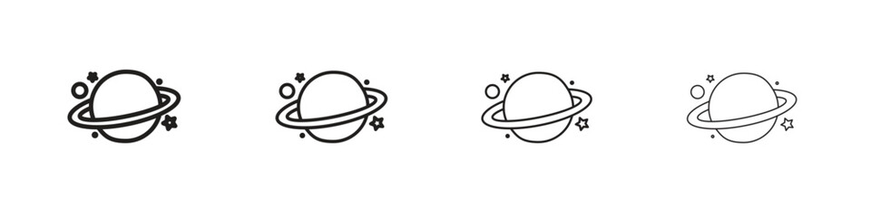 Canvas Print - Planet saturn icon outline trend modern simple versions