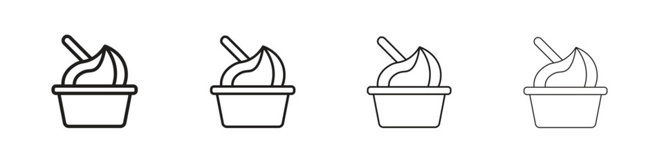 Canvas Print - Frozen yogurt icon outline trend modern simple versions