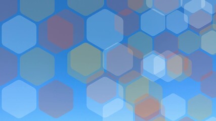 Video Footage of an Abstract Hexagon Pattern with a Bright Blue Background